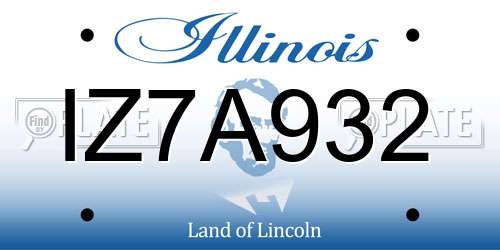 IZ7A932 Illinois License Plate