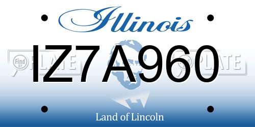 IZ7A960 Illinois License Plate