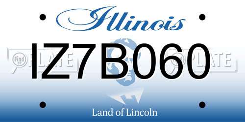 IZ7B060 Illinois License Plate