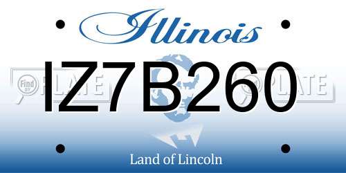 IZ7B260 Illinois License Plate