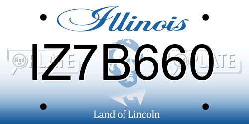 IZ7B660 Illinois License Plate