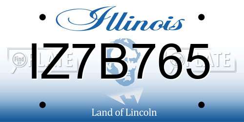 IZ7B765 Illinois License Plate