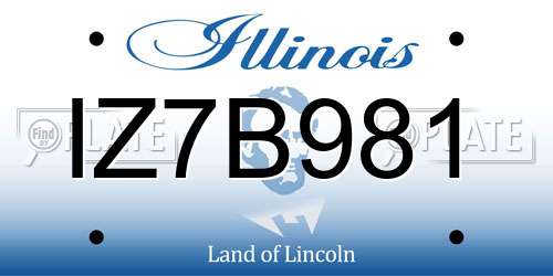 IZ7B981 Illinois License Plate