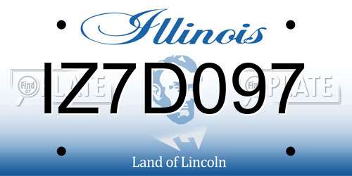 IZ7D097 Illinois License Plate