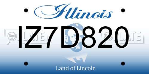 IZ7D820 Illinois License Plate