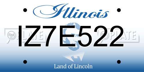 IZ7E522 Illinois License Plate