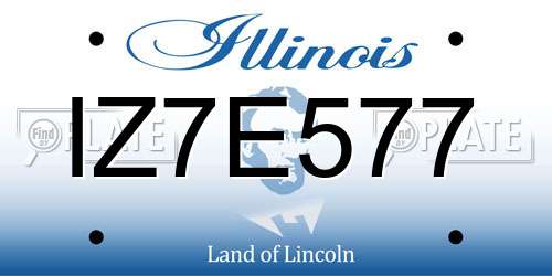 IZ7E577 Illinois License Plate