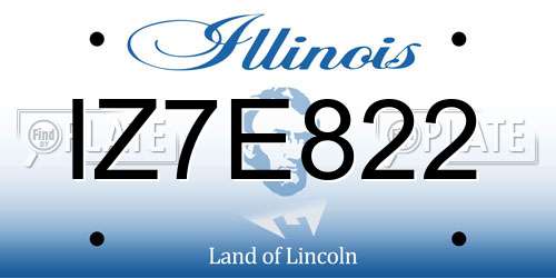 IZ7E822 Illinois License Plate