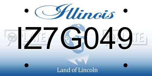 IZ7G049 Illinois License Plate