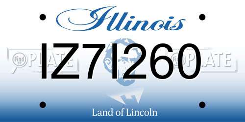 IZ7I260 Illinois License Plate
