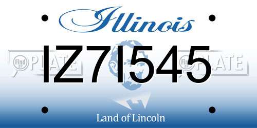 IZ7I545 Illinois License Plate