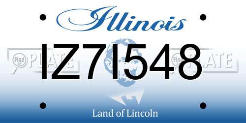 IZ7I548 Illinois License Plate
