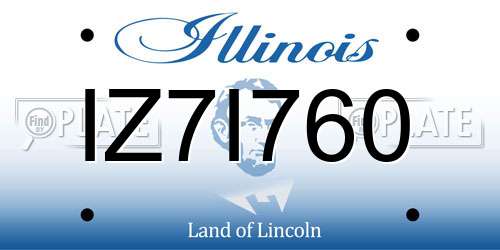 IZ7I760 Illinois License Plate