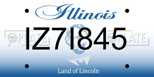 IZ7I845 Illinois License Plate