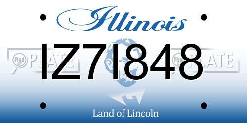 IZ7I848 Illinois License Plate