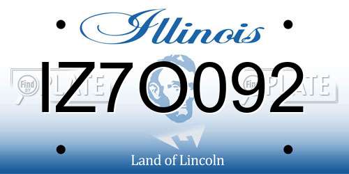 IZ7O092 Illinois License Plate