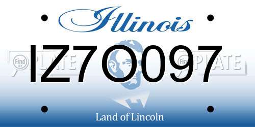 IZ7O097 Illinois License Plate