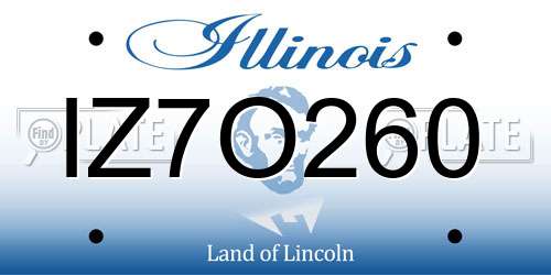 IZ7O260 Illinois License Plate