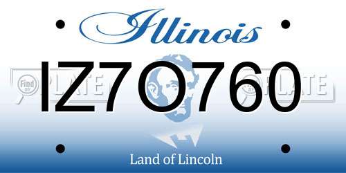 IZ7O760 Illinois License Plate