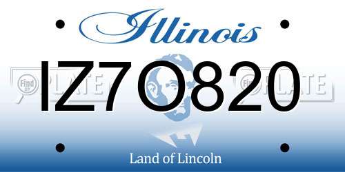 IZ7O820 Illinois License Plate