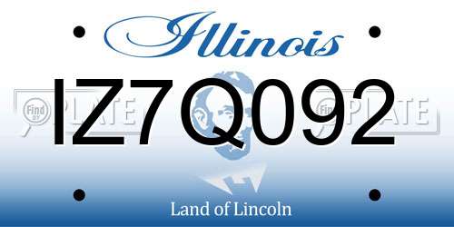 IZ7Q092 Illinois License Plate