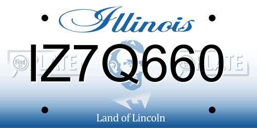 IZ7Q660 Illinois License Plate