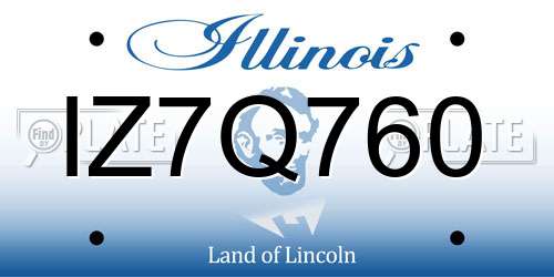 IZ7Q760 Illinois License Plate