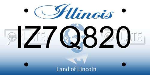 IZ7Q820 Illinois License Plate