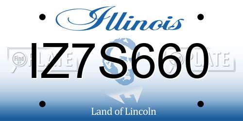IZ7S660 Illinois License Plate