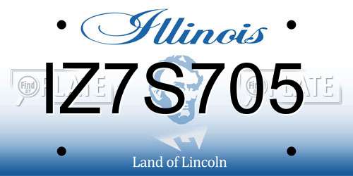 IZ7S705 Illinois License Plate