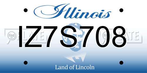 IZ7S708 Illinois License Plate