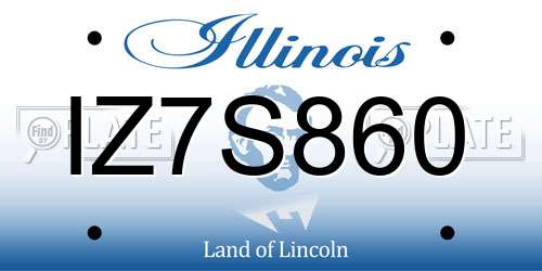 IZ7S860 Illinois License Plate