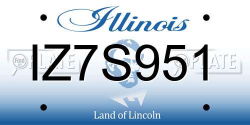 IZ7S951 Illinois License Plate
