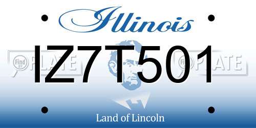 IZ7T501 Illinois License Plate