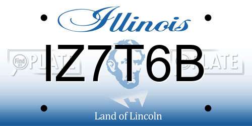 IZ7T6B Illinois License Plate