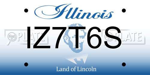 IZ7T6S Illinois License Plate