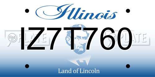 IZ7T760 Illinois License Plate