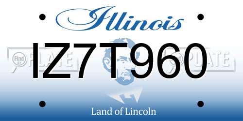 IZ7T960 Illinois License Plate