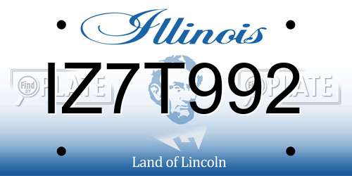 IZ7T992 Illinois License Plate