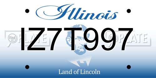 IZ7T997 Illinois License Plate