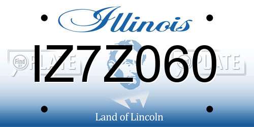 IZ7Z060 Illinois License Plate