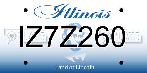IZ7Z260 Illinois License Plate
