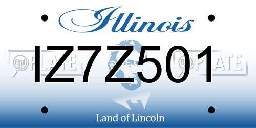 IZ7Z501 Illinois License Plate
