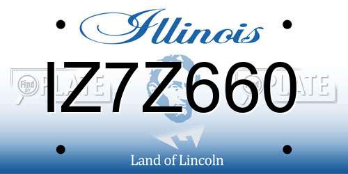 IZ7Z660 Illinois License Plate