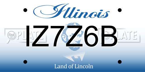 IZ7Z6B Illinois License Plate