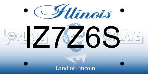 IZ7Z6S Illinois License Plate