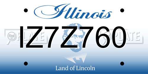 IZ7Z760 Illinois License Plate
