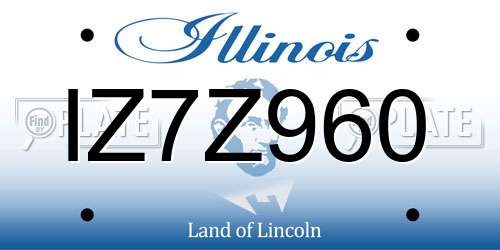 IZ7Z960 Illinois License Plate