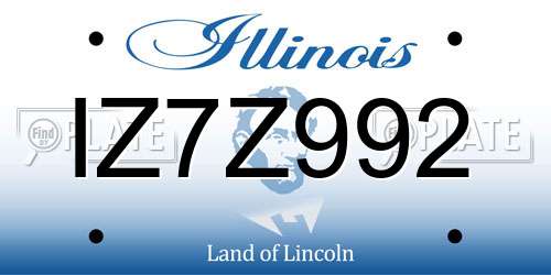 IZ7Z992 Illinois License Plate