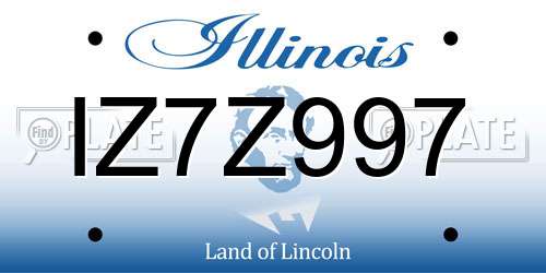 IZ7Z997 Illinois License Plate